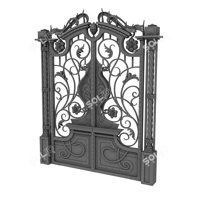 Forged Gate for Your Home 3D model image 1