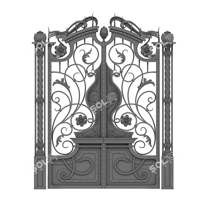 Forged Gate for Your Home 3D model image 2