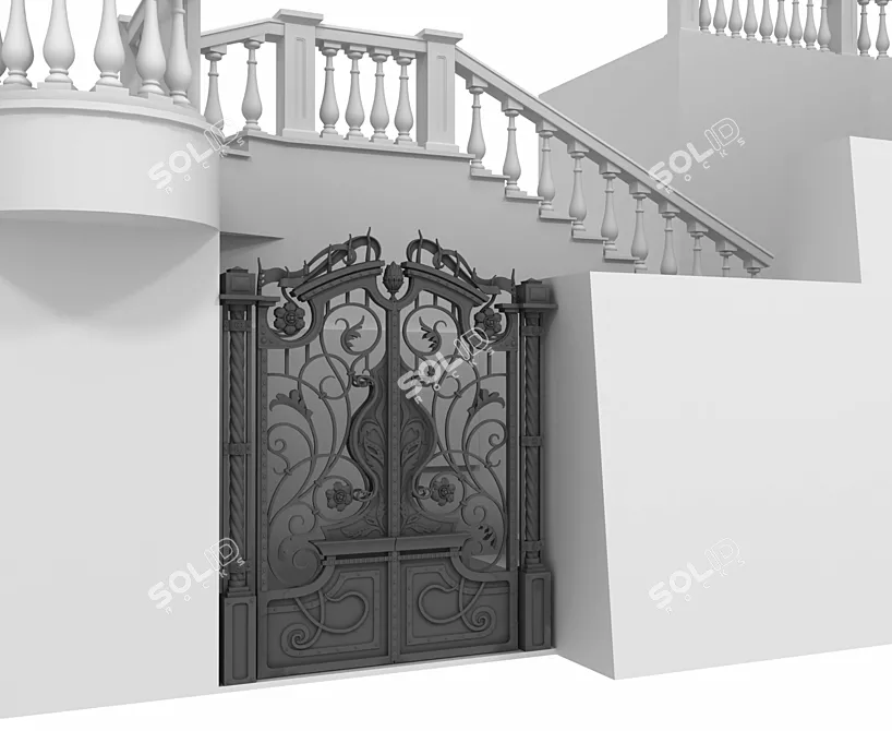 Forged Gate for Your Home 3D model image 3