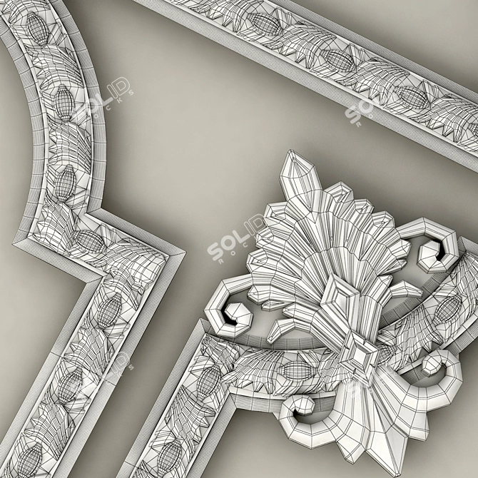 Molding ornamental corner pieces &quot;Harmony&quot; (M128) 3D model image 2