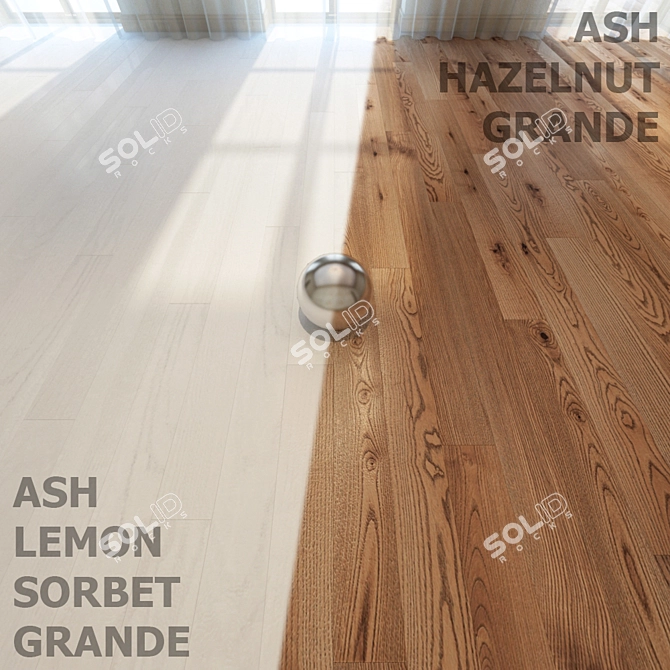 Elegant Ash Collection: Hazelnut & Lemon Sorbet Grande 3D model image 1