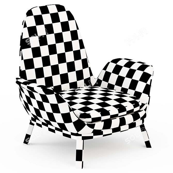 Modern Fireside Chair with Textures 3D model image 2