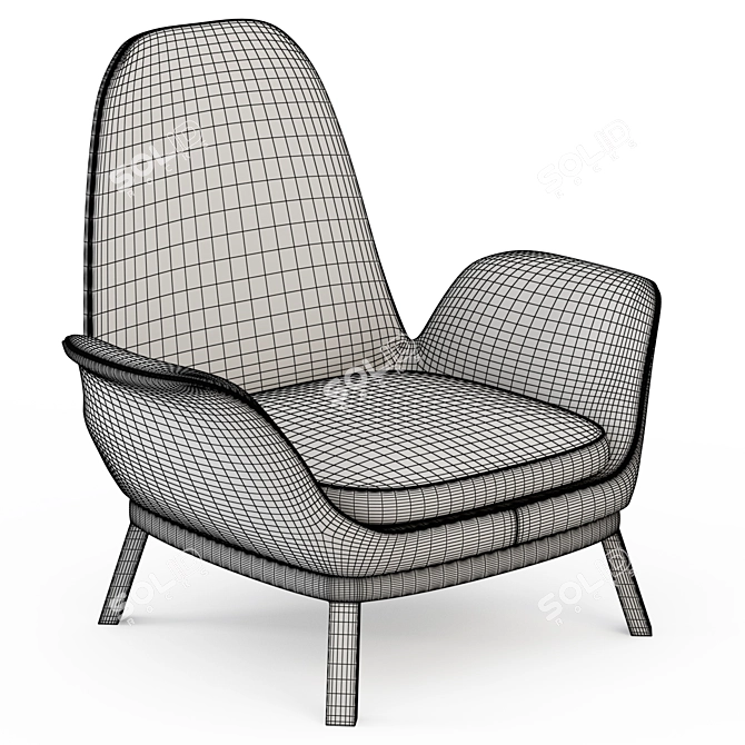 Modern Fireside Chair with Textures 3D model image 3