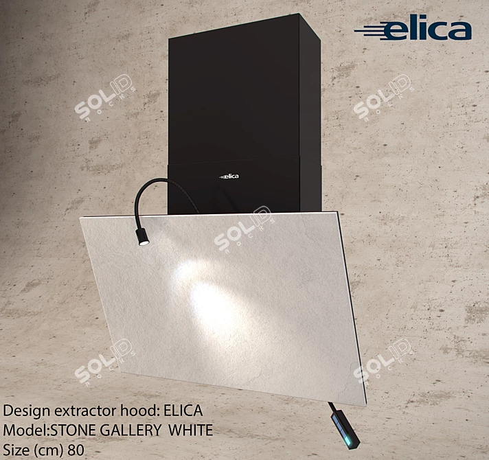 Elica Stone Gallery White: Elegant and Efficient Extractor Hood 3D model image 1