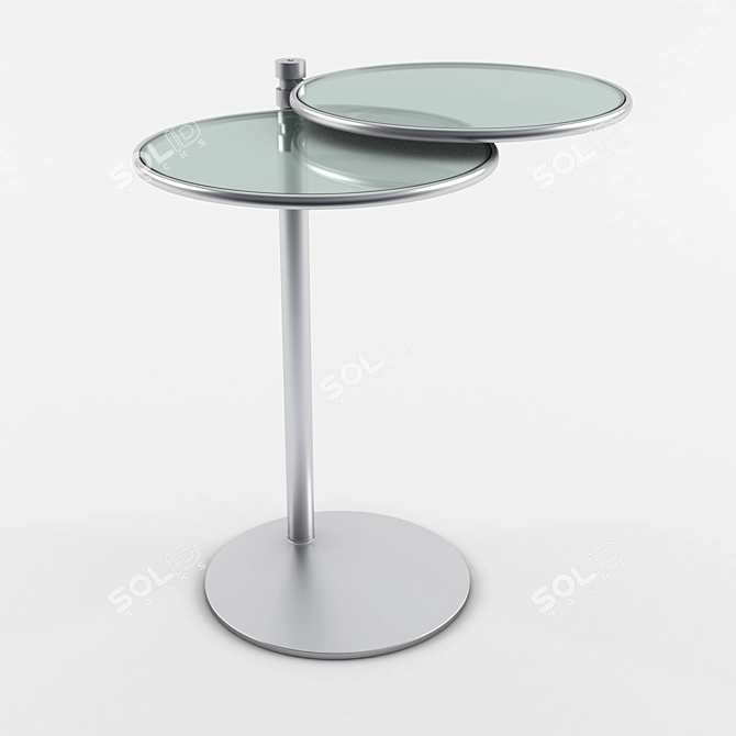 Sleek Glass Inox Table 3D model image 1