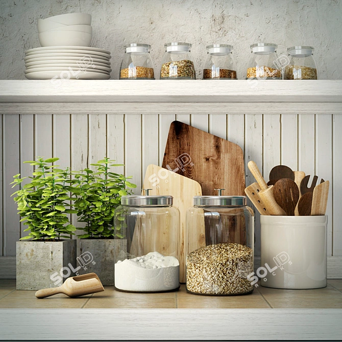 Essential Kitchen Set 3D model image 1