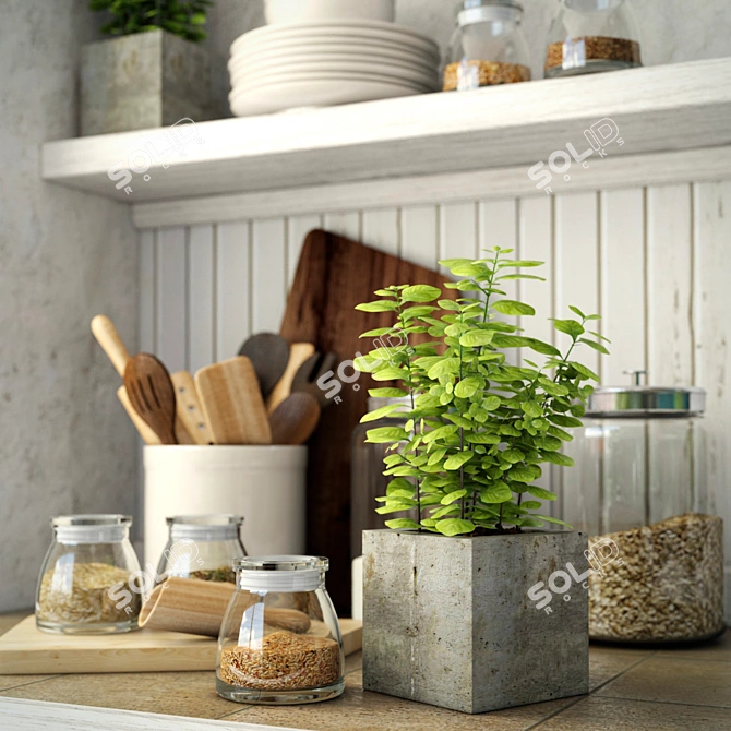 Essential Kitchen Set 3D model image 2