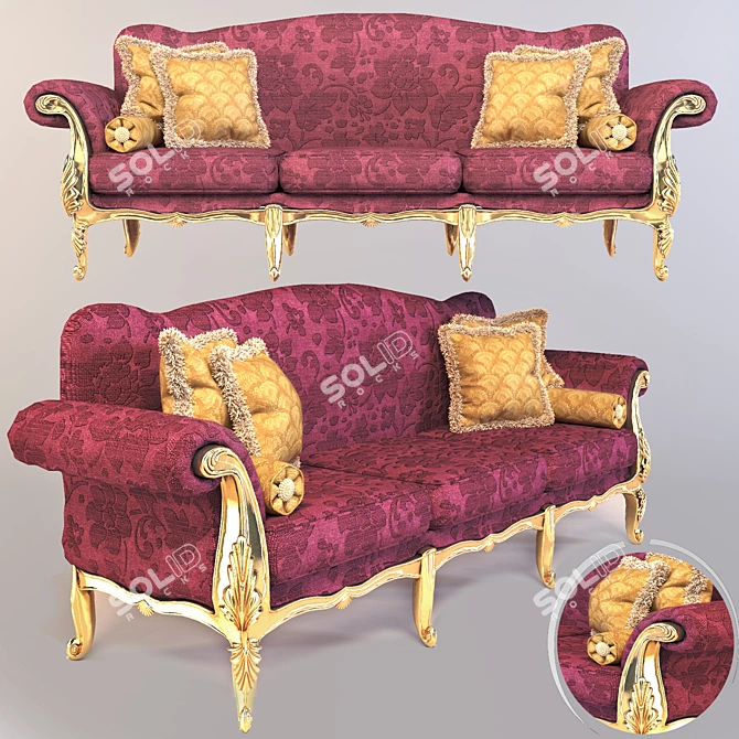 Classic Elegance: Sofa No3 3D model image 1