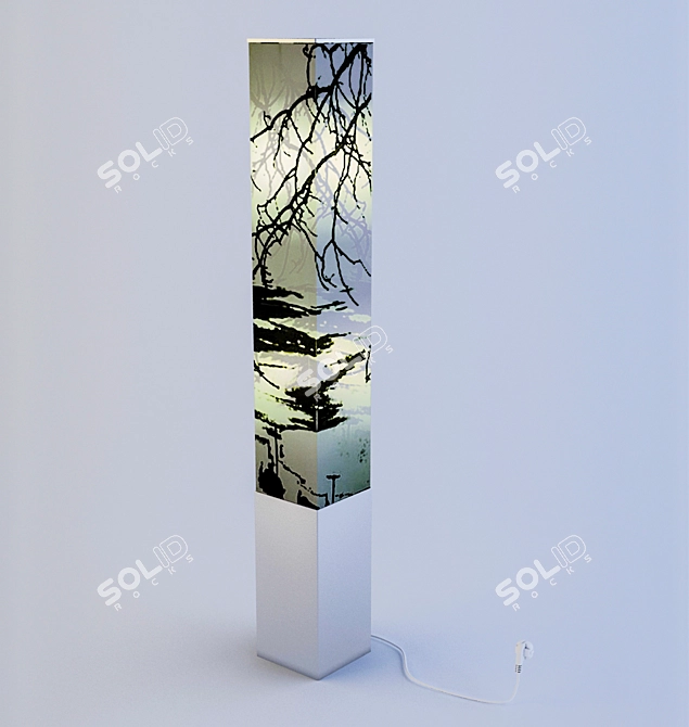 Elegant Sakura Floor Lamp 3D model image 1