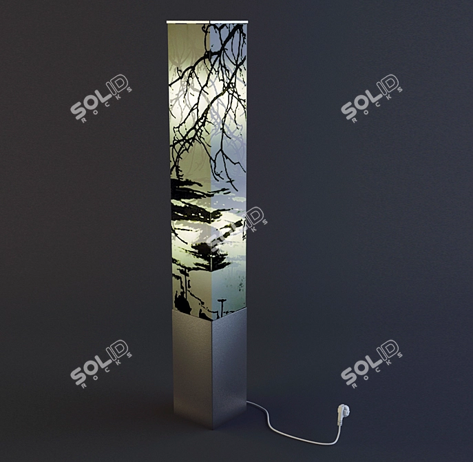 Elegant Sakura Floor Lamp 3D model image 2