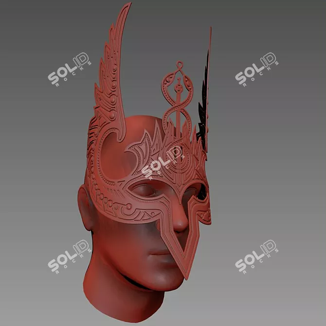 Hermes Face Mask: Ultimate Elegance 3D model image 2