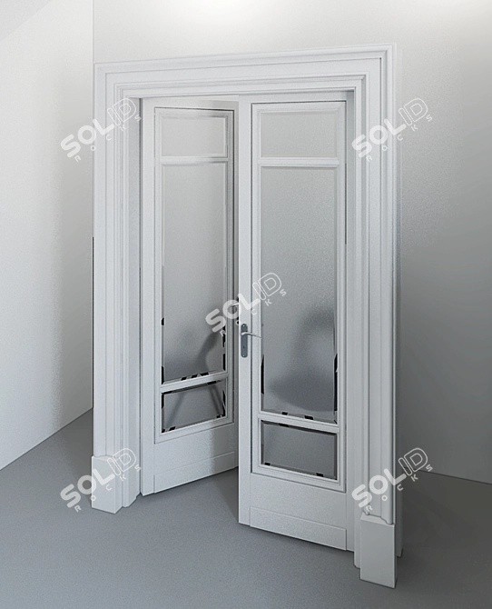 Elegant Entryway: 2080mm x 1200mm Classic Door 3D model image 1