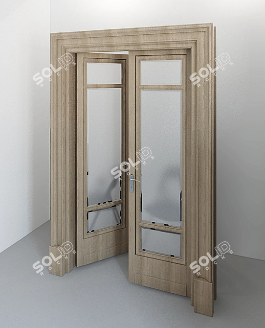 Elegant Entryway: 2080mm x 1200mm Classic Door 3D model image 3