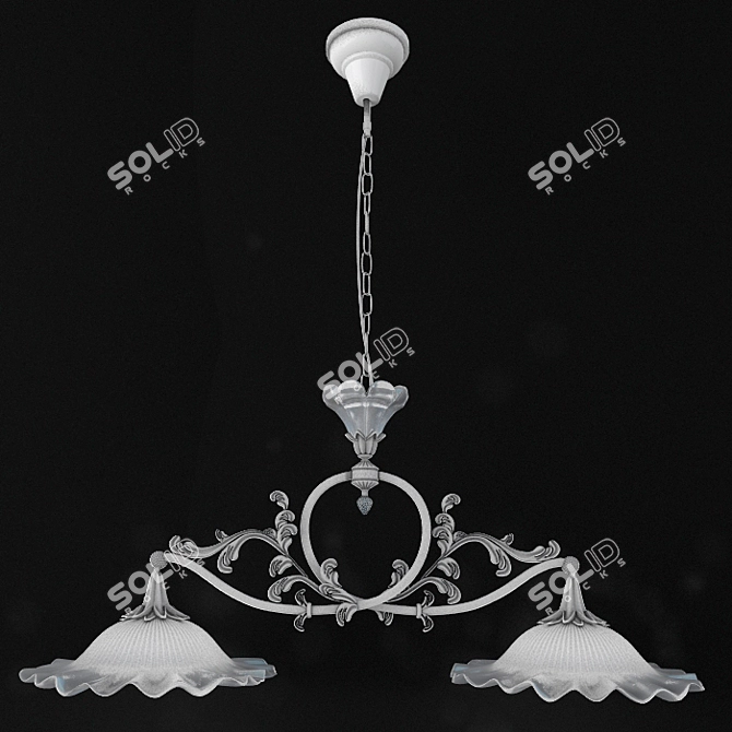 Modern Hanging Lamp with Dual 60W Bulbs 3D model image 1