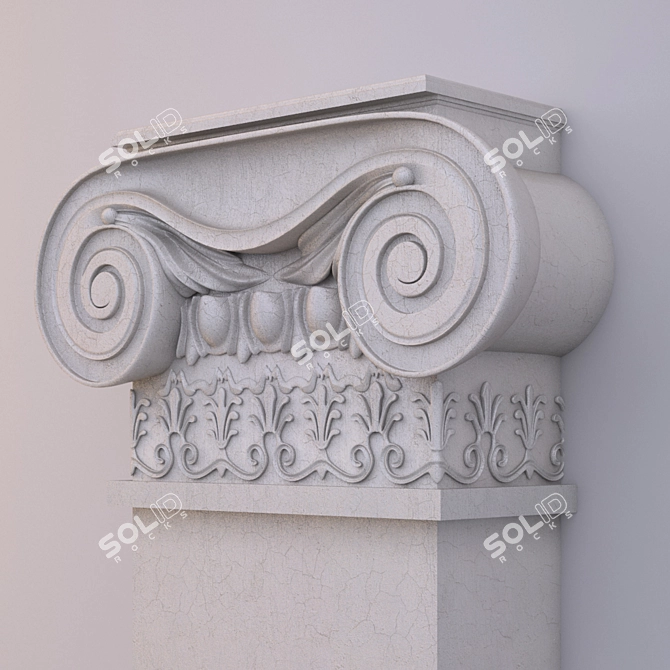 Elegant Ionic Pilasters 3D model image 1