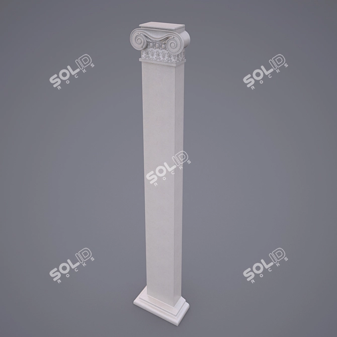 Elegant Ionic Pilasters 3D model image 2