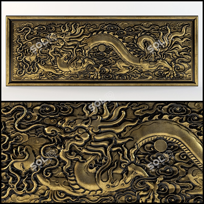 Chinese Bas-Relief Sculpture 3D model image 1