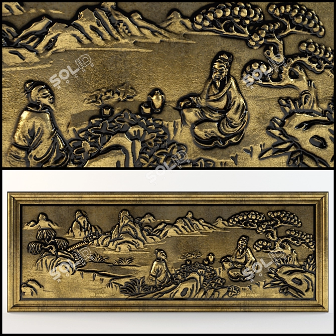 Chinese Bas-Relief 3D model image 1