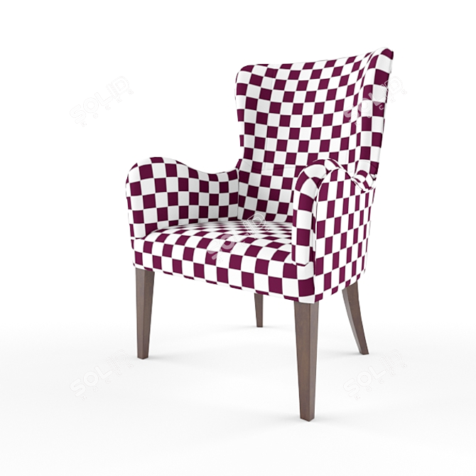 Vintage James-F Side Chair 3D model image 2