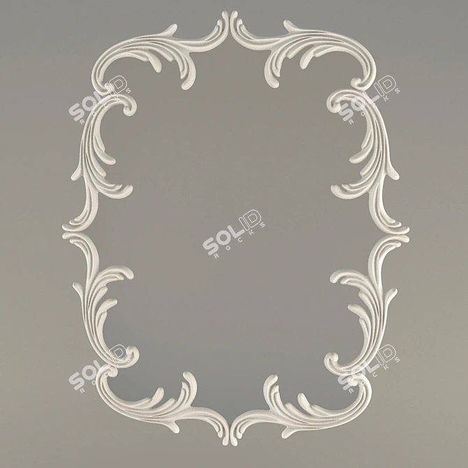 Elegant Wall Mirror 3D model image 1