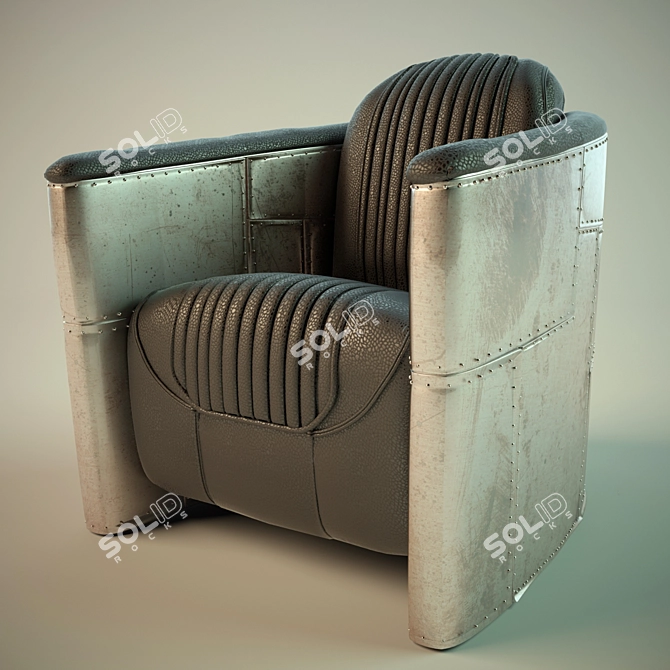 Steampunk Style Chair: Aviator Tom Cat 3D model image 1