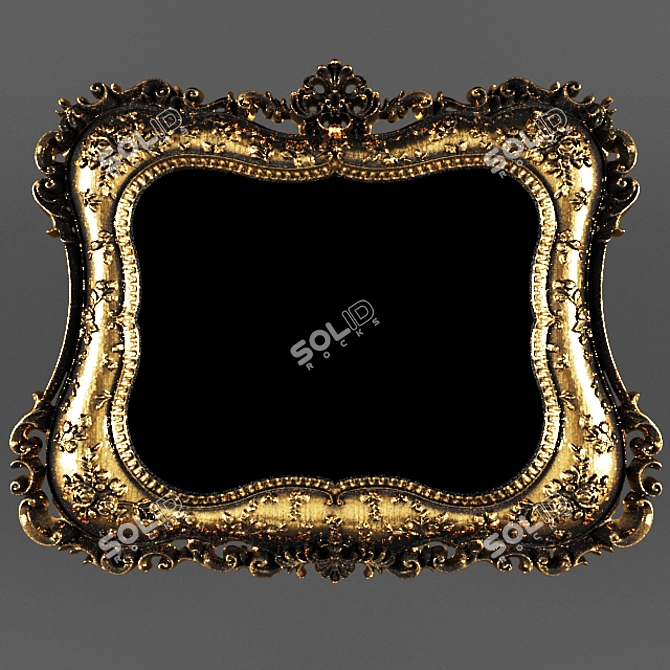 Luxury Baroque Gold Wall Mirror 3D model image 1