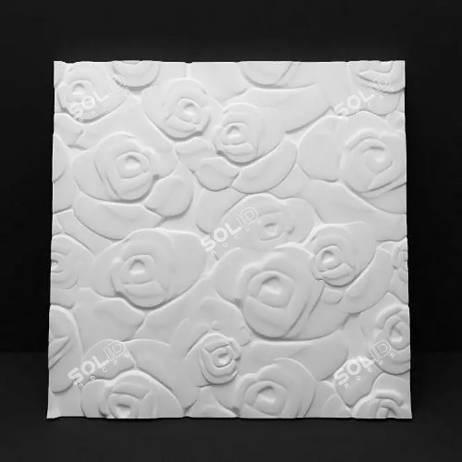 Sculptural Flower 3D Panel 3D model image 1