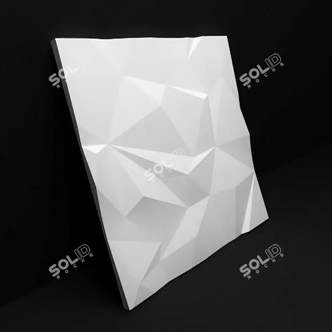 Frost 3D Panel: Seamless Sculptural Gypsum Design Solution 3D model image 2