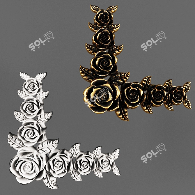 Elegant Floral Fretwork 3D model image 1