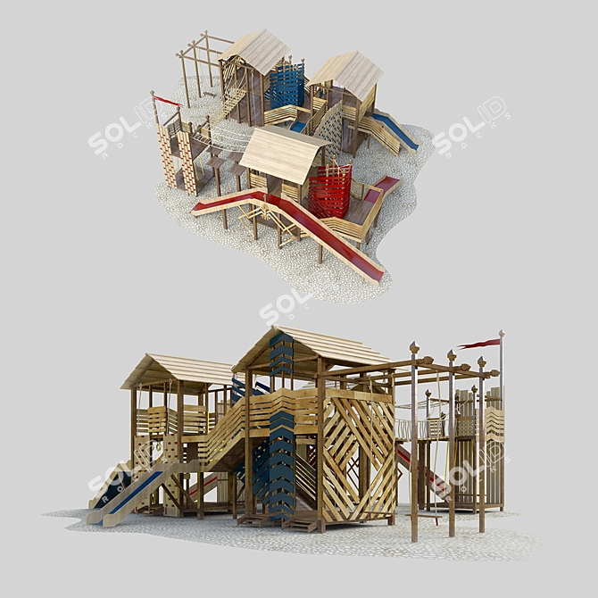 Kids Outdoor Playset 3D model image 1