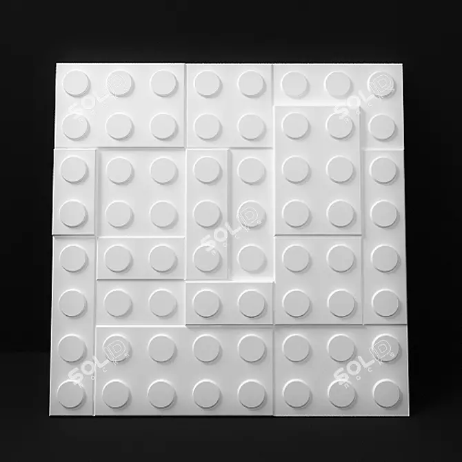 Seamless 3D Lego Panel - Stunning Design! 3D model image 1