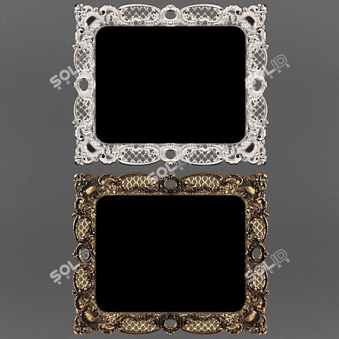 Luxury Baroque Gold Wall Mirror 3D model image 1