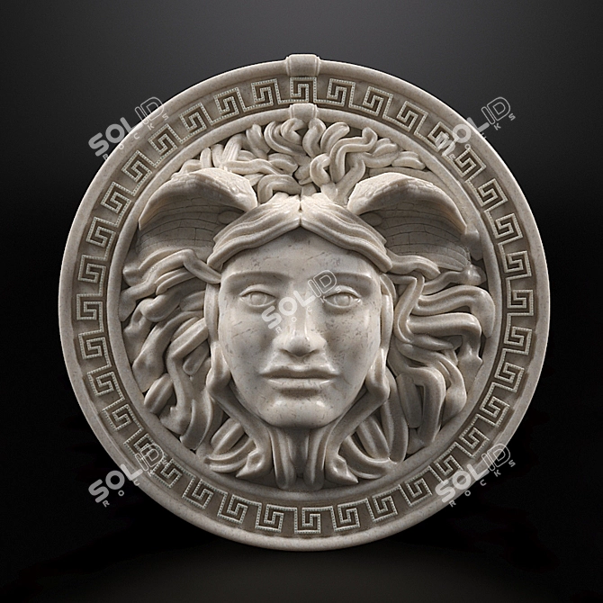 Gorgon Medusa Mask, Marble, 370mm 3D model image 1