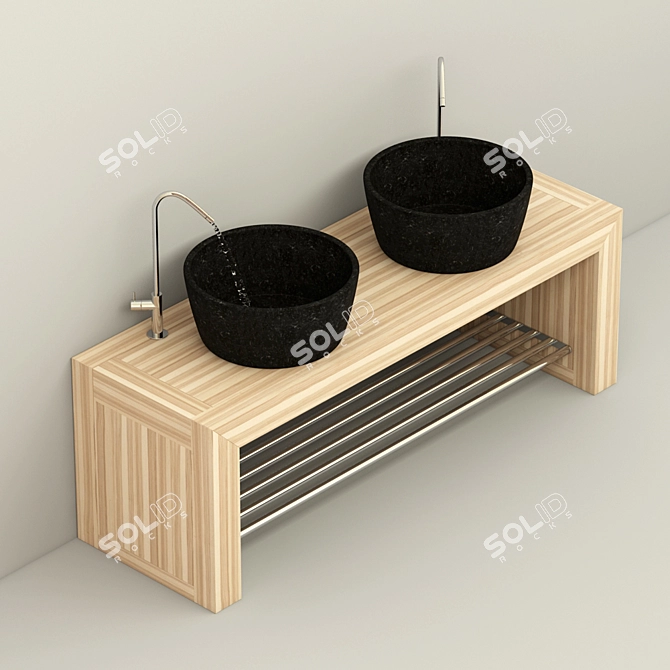 Elegant Black Pearl Furniture Set 3D model image 1