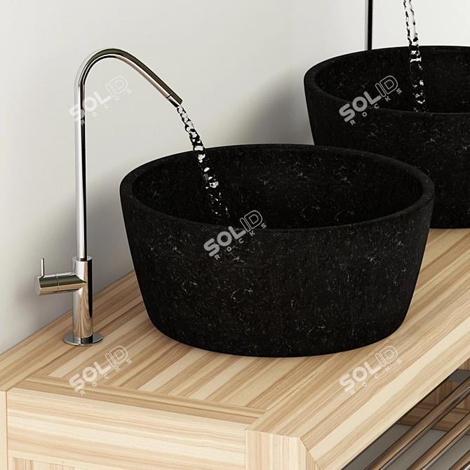 Elegant Black Pearl Furniture Set 3D model image 2