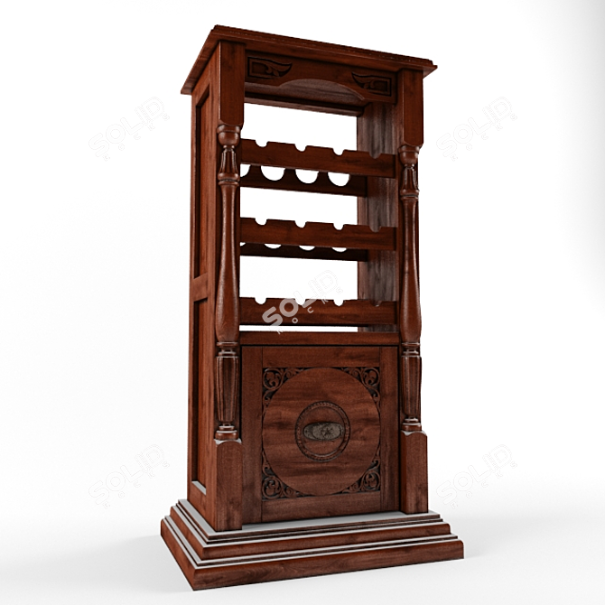 Elegant Wine Cabinet 3D model image 1