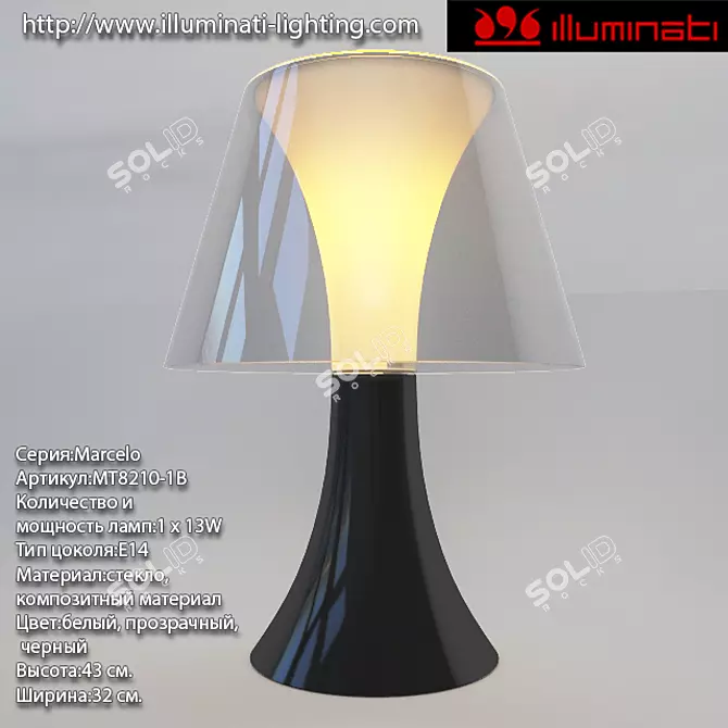 Marcelo Illuminati Glass Table Lamp 3D model image 1