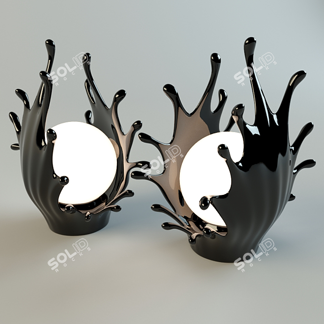Artistic Splash Table Lamp 3D model image 2