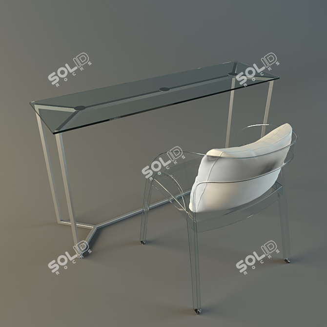 Sleek Glass Furniture 3D model image 2