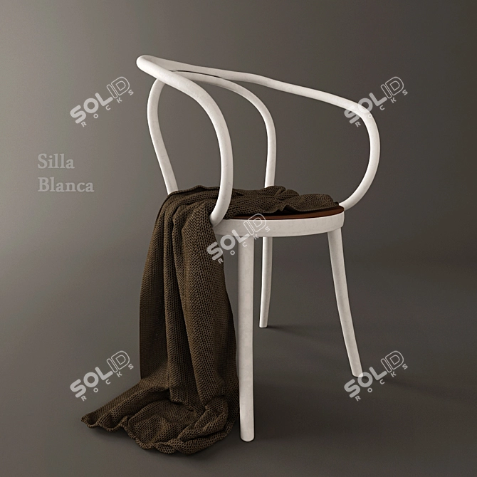 Elegante Silla Blanca - Proyecto Único 3D model image 1