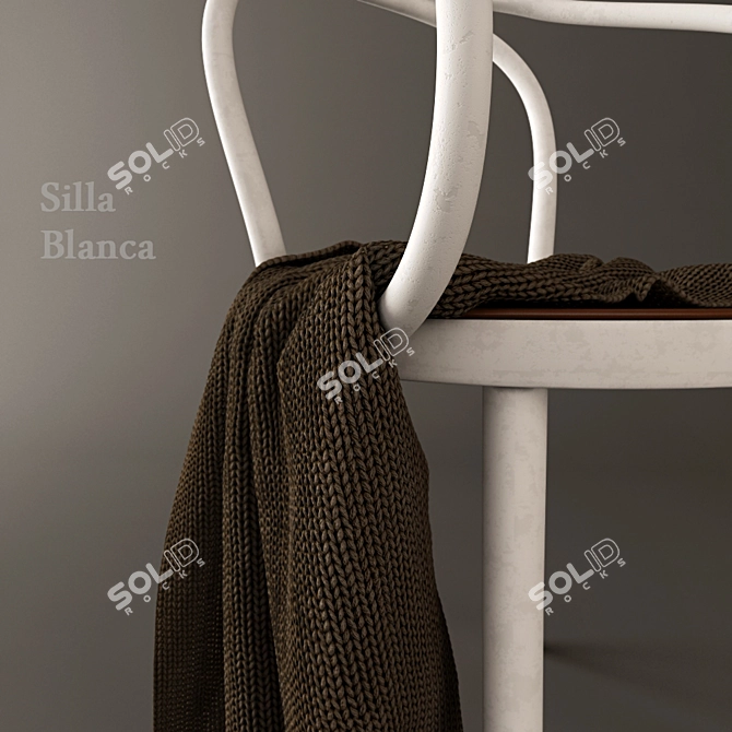 Elegante Silla Blanca - Proyecto Único 3D model image 2