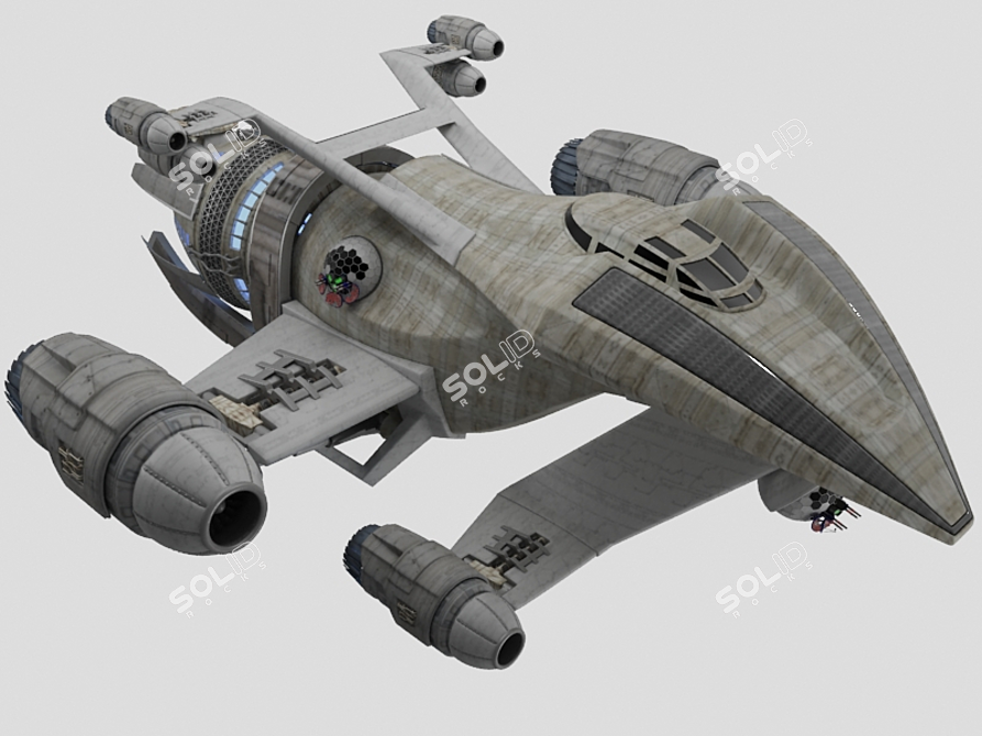 Dragonfly: Futuristic Spacecraft 3D model image 1