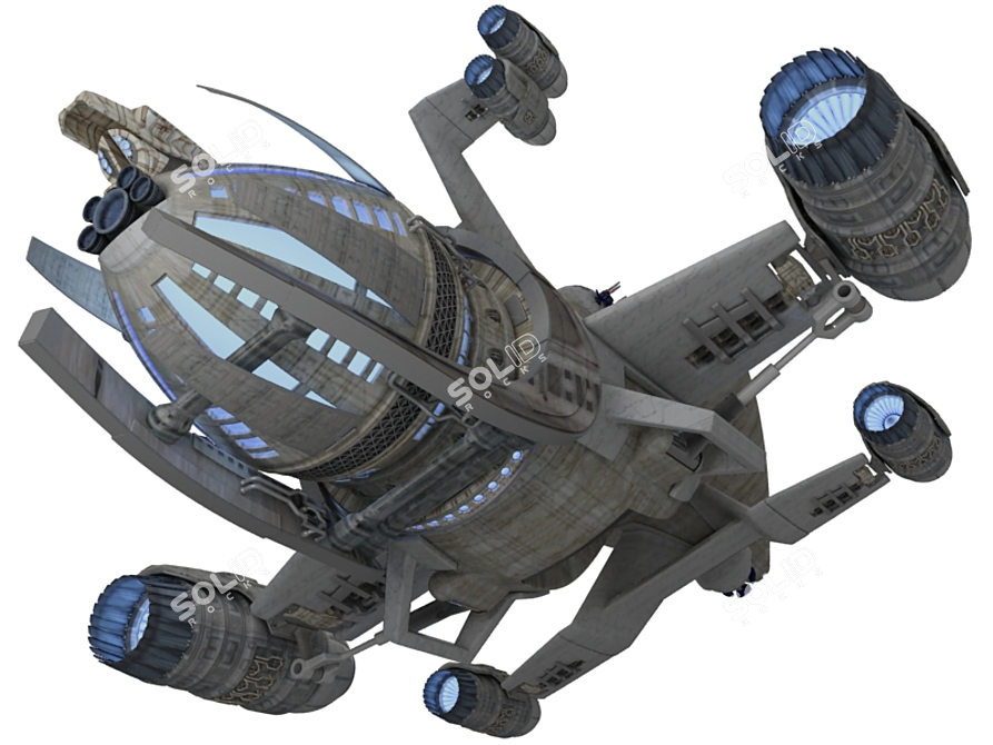 Dragonfly: Futuristic Spacecraft 3D model image 3