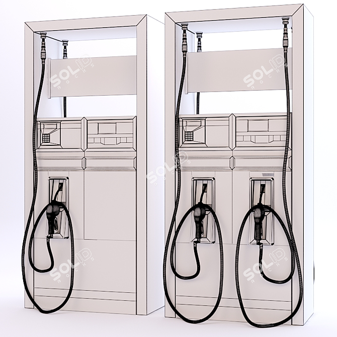 Modern Gas Station: 2 Unit Dispenser 3D model image 2