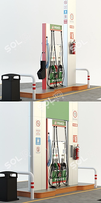  Twin Gas Station Units 3D model image 3