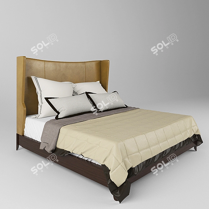 Baker DANE Upholstered Bed - Elegance and Comfort Combined 3D model image 1