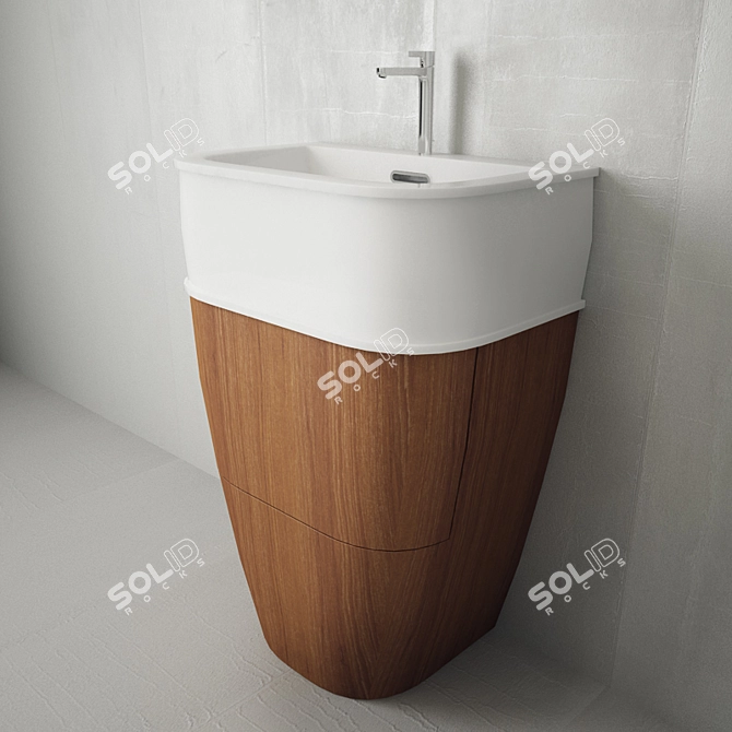 Elegant Chelsea Countertop Sink 3D model image 2