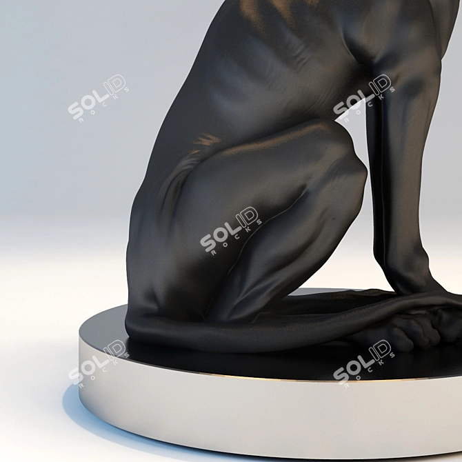 Elegant Lladro Pensive Greyhound Lamp 3D model image 3