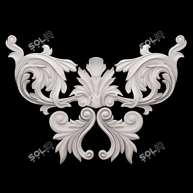 Gypsum Decor Element | Hi-Poly & Low-Poly 3D model image 1