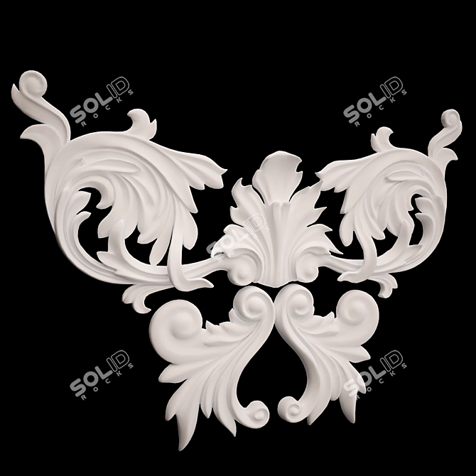 Gypsum Decor Element | Hi-Poly & Low-Poly 3D model image 2